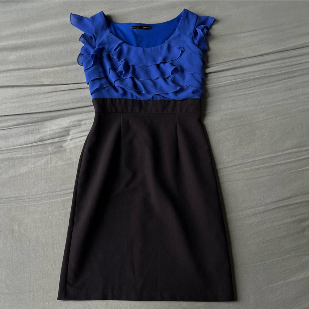 Black and Blue Ruffled Skirt